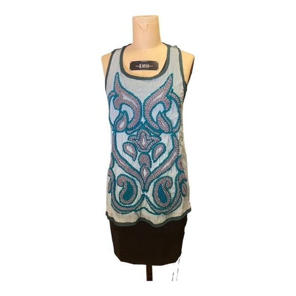 Anthropologie Dolan embroidered stitched tank top size small - Picture 1 of 11